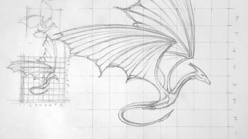 Republishing Dragonflame –Initial Cover Art Sketch